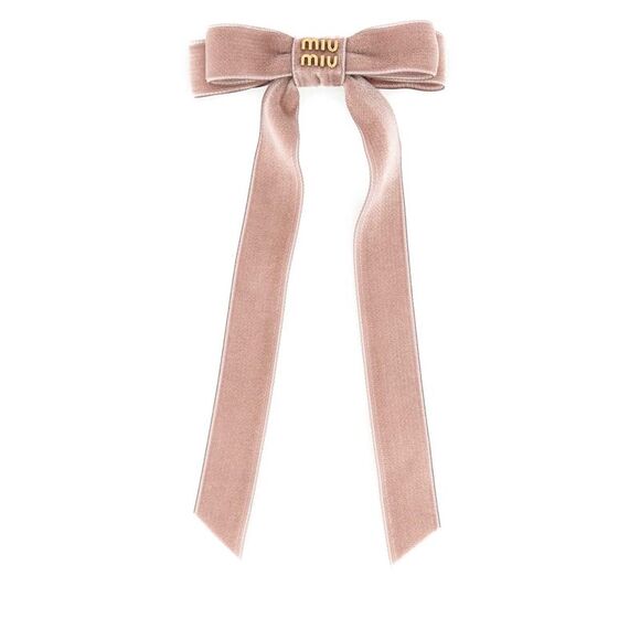 Miu Miu Women Pink Velvet Hair Clip